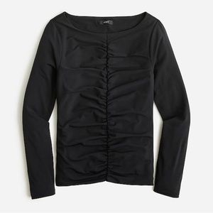 JCrew Black Ruched Matte Black Top size S